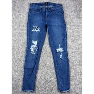 Just Black‎ Womens Jeans Size 27 Ripped Distressed Frayed Hem Blue Denim